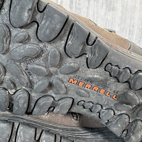 Kids Merrell Moab 2 mid waterproof hiking Boot Shoe Size 4.5 Brown Orange - Picture 7 of 11